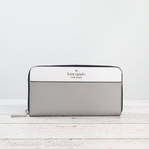 NWT Kate Spade Staci Block Large Continental Wallet in Nimbus Grey
